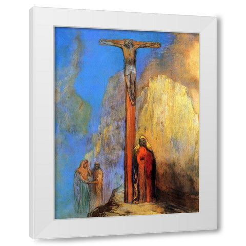 Calvary White Modern Wood Framed Art Print by Redon, Odilon