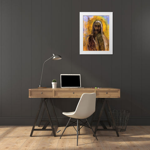 Christ in Silence White Modern Wood Framed Art Print by Redon, Odilon
