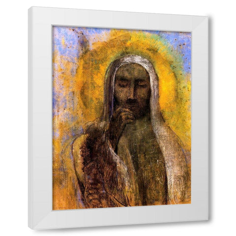 Christ in Silence White Modern Wood Framed Art Print by Redon, Odilon