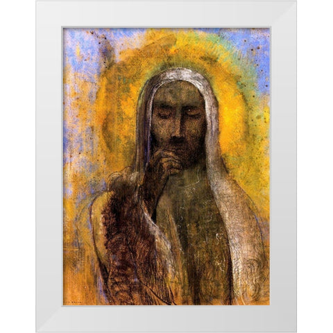 Christ in Silence White Modern Wood Framed Art Print by Redon, Odilon