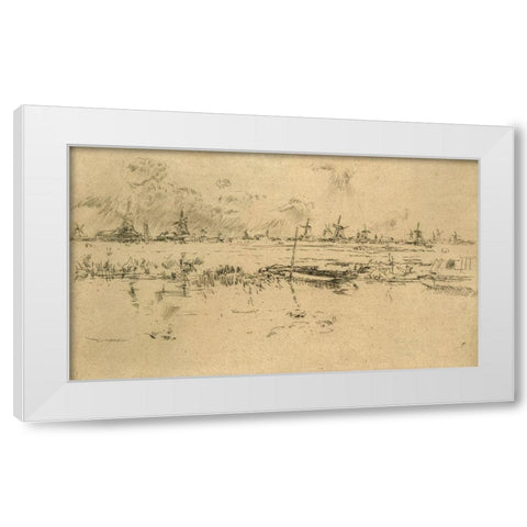 Zaandam, the Netherlands White Modern Wood Framed Art Print by Whistler, James McNeill
