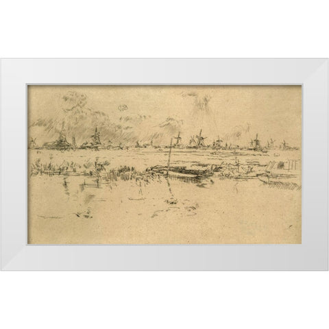 Zaandam, the Netherlands White Modern Wood Framed Art Print by Whistler, James McNeill