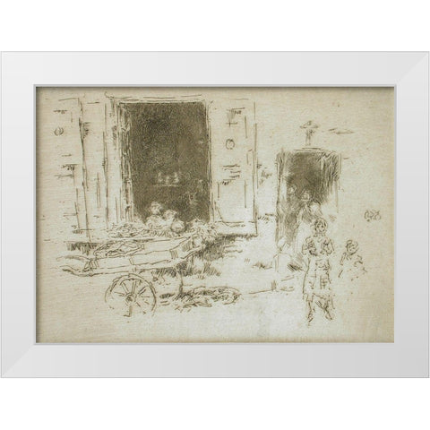 The Barrow,Â Brussels, 1887 White Modern Wood Framed Art Print by Whistler, James McNeill