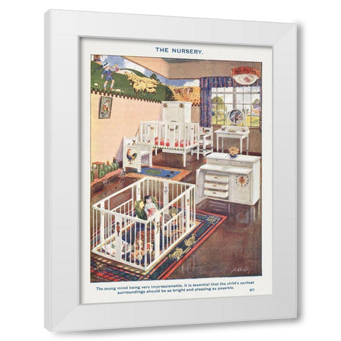 The Nursery White Modern Wood Framed Art Print by Mrs. Beeton''s Book of Household Management
