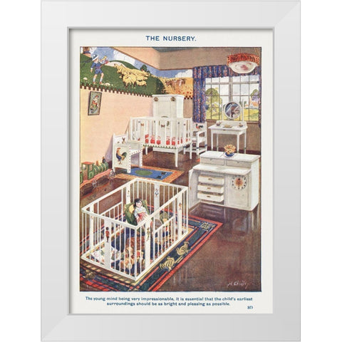 The Nursery White Modern Wood Framed Art Print by Mrs. Beeton''s Book of Household Management