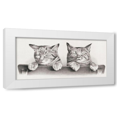 Cats White Modern Wood Framed Art Print by Hunter, Thomas