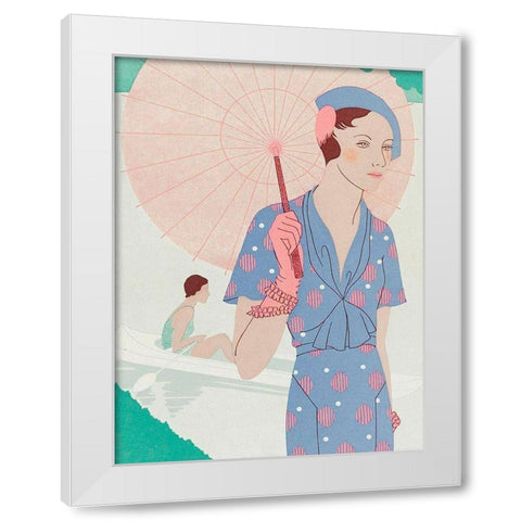 Art, Taste, Beauty, Leaves of Feminine Elegance White Modern Wood Framed Art Print by Renaud, M