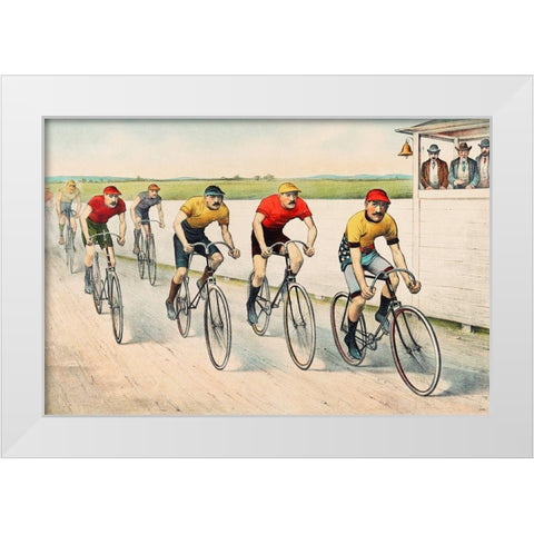 Wheelman in a Red Hot Finish White Modern Wood Framed Art Print by Cameron, John