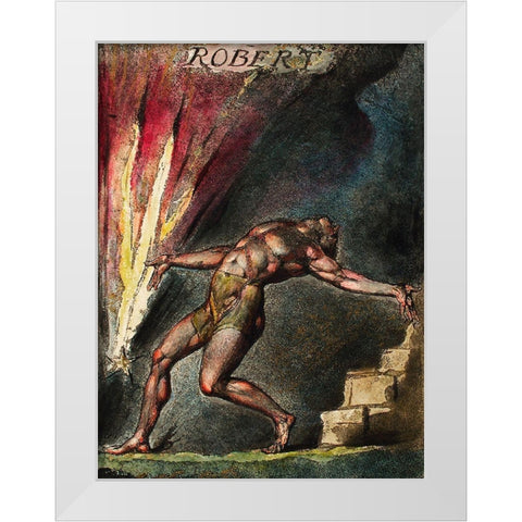 Robert illustration from Milton White Modern Wood Framed Art Print by Blake, William