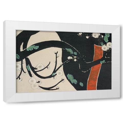 Tree from Momoyogusa White Modern Wood Framed Art Print by Sekka, Kamisaka
