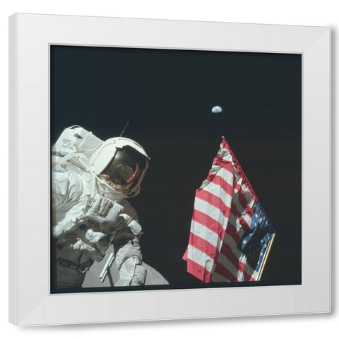 Apollo 17 White Modern Wood Framed Art Print by NASA