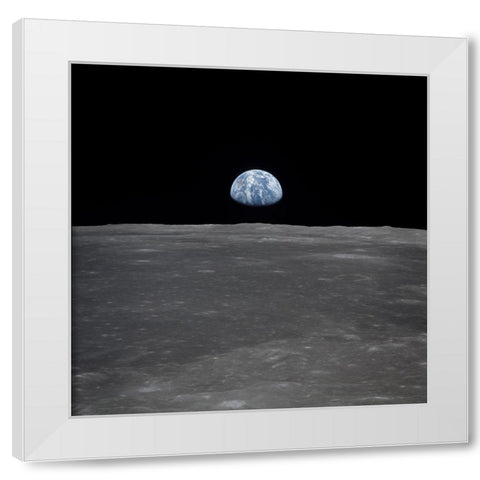 Earthrise White Modern Wood Framed Art Print by NASA