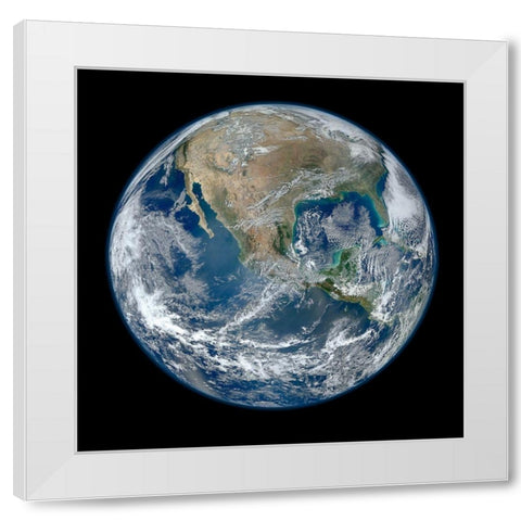 Blue Marble 2012 White Modern Wood Framed Art Print by NASA