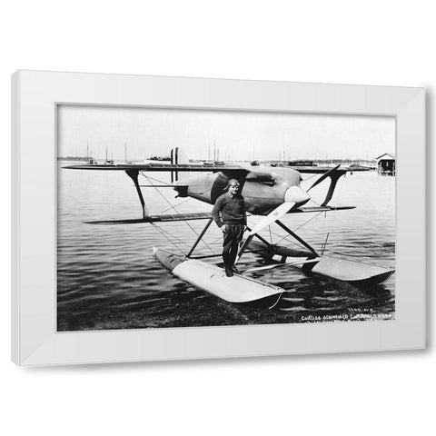 Curtiss Racer White Modern Wood Framed Art Print by NASA