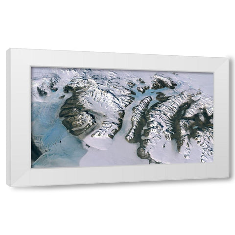 Ferrar Glacier, Antarctica White Modern Wood Framed Art Print by NASA