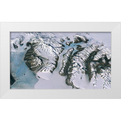 Ferrar Glacier, Antarctica White Modern Wood Framed Art Print by NASA