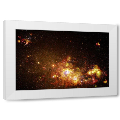 Fireworks of Star Formation Light Up a Galaxy White Modern Wood Framed Art Print by NASA
