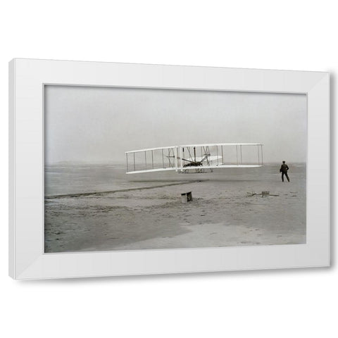 First Flight, December 17, 1903 White Modern Wood Framed Art Print by NASA