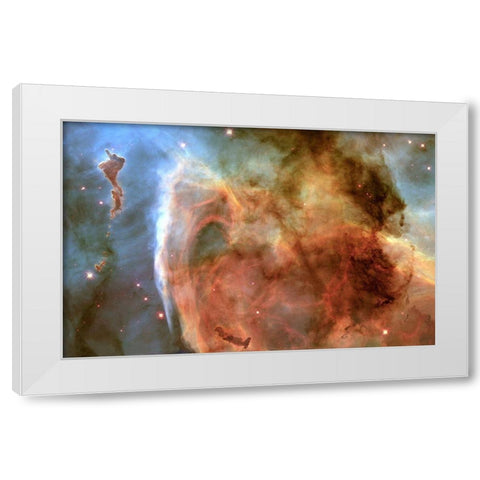 Light and Shadow in the Carina Nebula White Modern Wood Framed Art Print by NASA