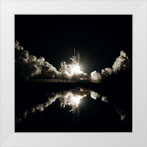 Launch of Space Shuttle Columbia 1986 White Modern Wood Framed Art Print by NASA