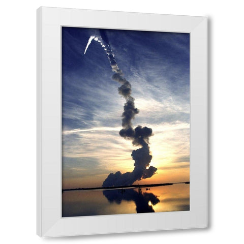 Discovery Launch 1999 White Modern Wood Framed Art Print by NASA