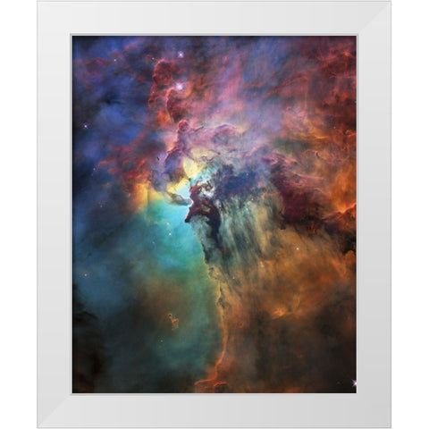 The Lagoon Nebula White Modern Wood Framed Art Print by NASA