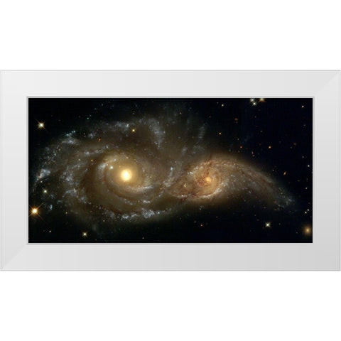 Two Spiral Galaxies White Modern Wood Framed Art Print by NASA