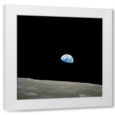 Earthrise White Modern Wood Framed Art Print by NASA