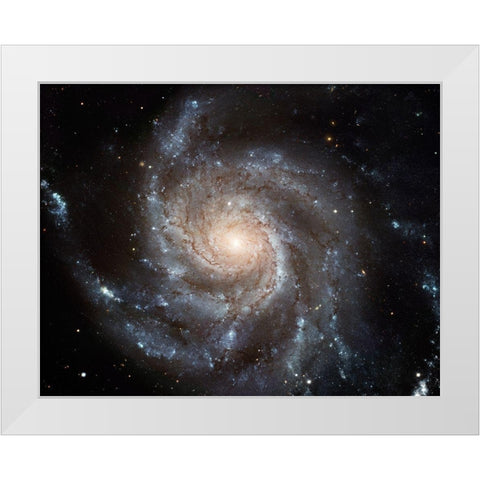 Pinwheel Galaxy White Modern Wood Framed Art Print by NASA