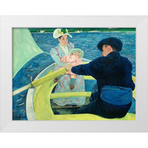 The Boating Party White Modern Wood Framed Art Print by Cassatt, Mary