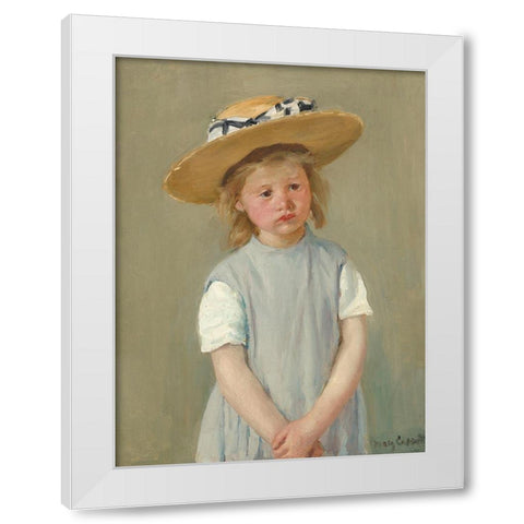 Child in a Straw Hat White Modern Wood Framed Art Print by Cassatt, Mary