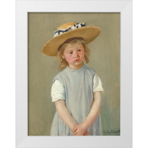 Child in a Straw Hat White Modern Wood Framed Art Print by Cassatt, Mary