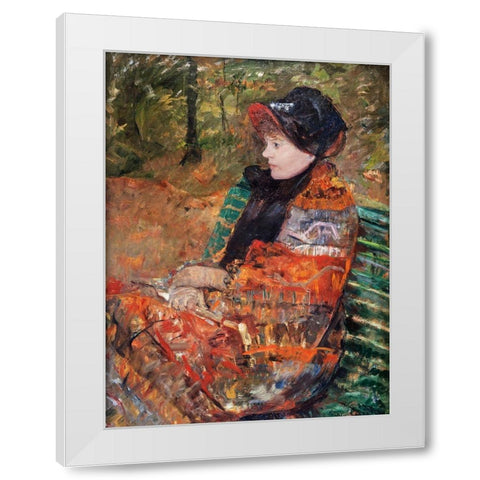 Autumn, portrait of Lydia Cassatt White Modern Wood Framed Art Print by Cassatt, Mary
