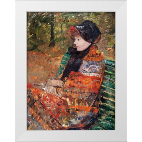 Autumn, portrait of Lydia Cassatt White Modern Wood Framed Art Print by Cassatt, Mary