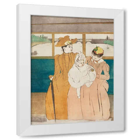 In the Omnibus White Modern Wood Framed Art Print by Cassatt, Mary