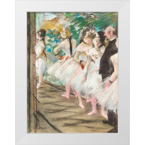 The Ballet White Modern Wood Framed Art Print by Degas, Edgar