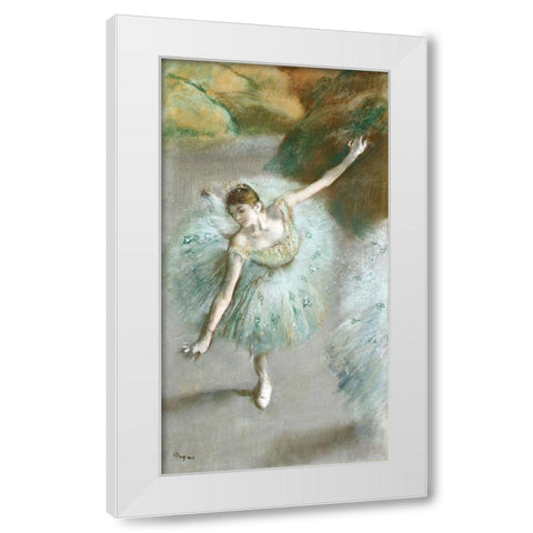 Dancer in Green White Modern Wood Framed Art Print by Degas, Edgar