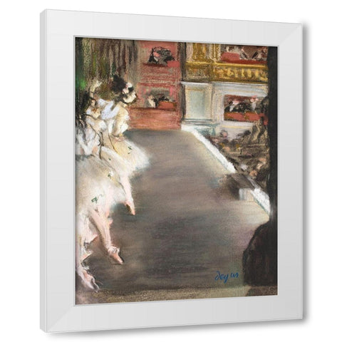 Dancers at the old Opera House White Modern Wood Framed Art Print by Degas, Edgar