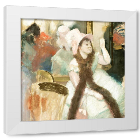 Portrait after a Costume Ball White Modern Wood Framed Art Print by Degas, Edgar