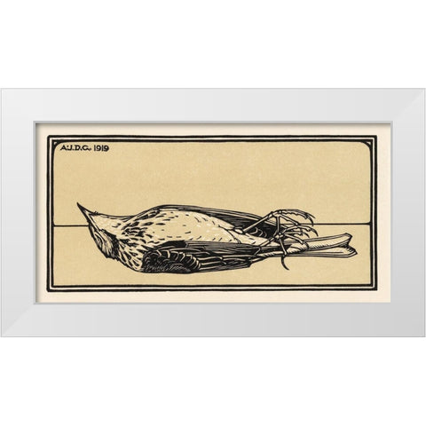 Dead bird White Modern Wood Framed Art Print by De Graag, Julie