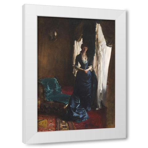 Madame Paul Escudier (Louise Lefevre) White Modern Wood Framed Art Print by Sargent, John Singer