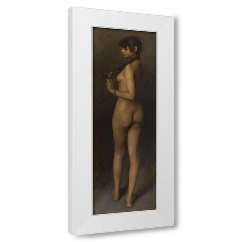Life Study (Study of an Egyptian Girl) White Modern Wood Framed Art Print by Sargent, John Singer