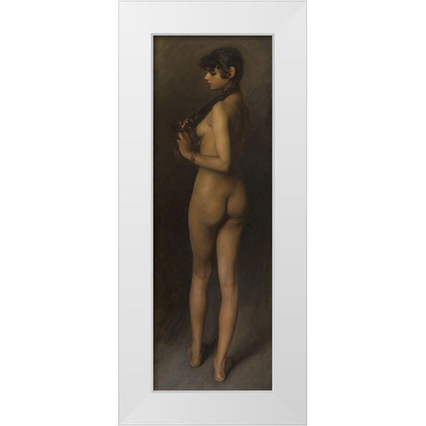 Life Study (Study of an Egyptian Girl) White Modern Wood Framed Art Print by Sargent, John Singer