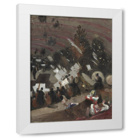 Rehearsal of the Pasdeloup Orchestra at the Cirque dâ€™Hiver White Modern Wood Framed Art Print by Sargent, John Singer