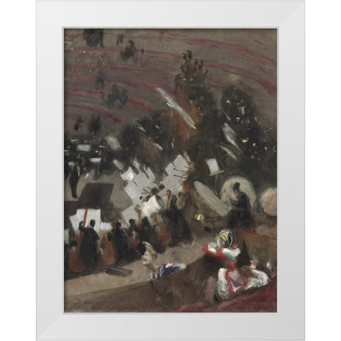 Rehearsal of the Pasdeloup Orchestra at the Cirque dâ€™Hiver White Modern Wood Framed Art Print by Sargent, John Singer