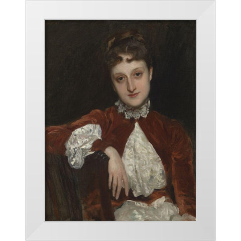 Mrs. Charles Deering (Marion Denison Whipple) White Modern Wood Framed Art Print by Sargent, John Singer
