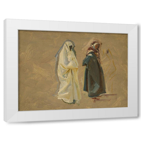 Study of Two Bedouins White Modern Wood Framed Art Print by Sargent, John Singer