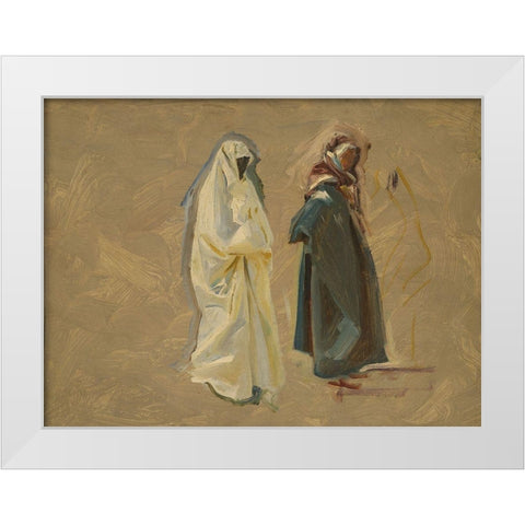 Study of Two Bedouins White Modern Wood Framed Art Print by Sargent, John Singer