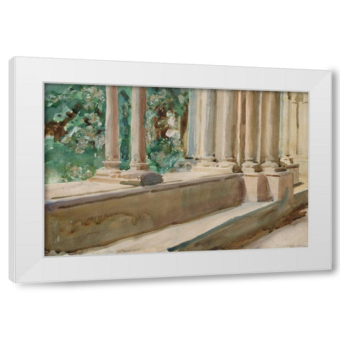 Tarragona Terrace and Garden White Modern Wood Framed Art Print by Sargent, John Singer