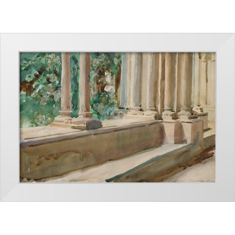Tarragona Terrace and Garden White Modern Wood Framed Art Print by Sargent, John Singer